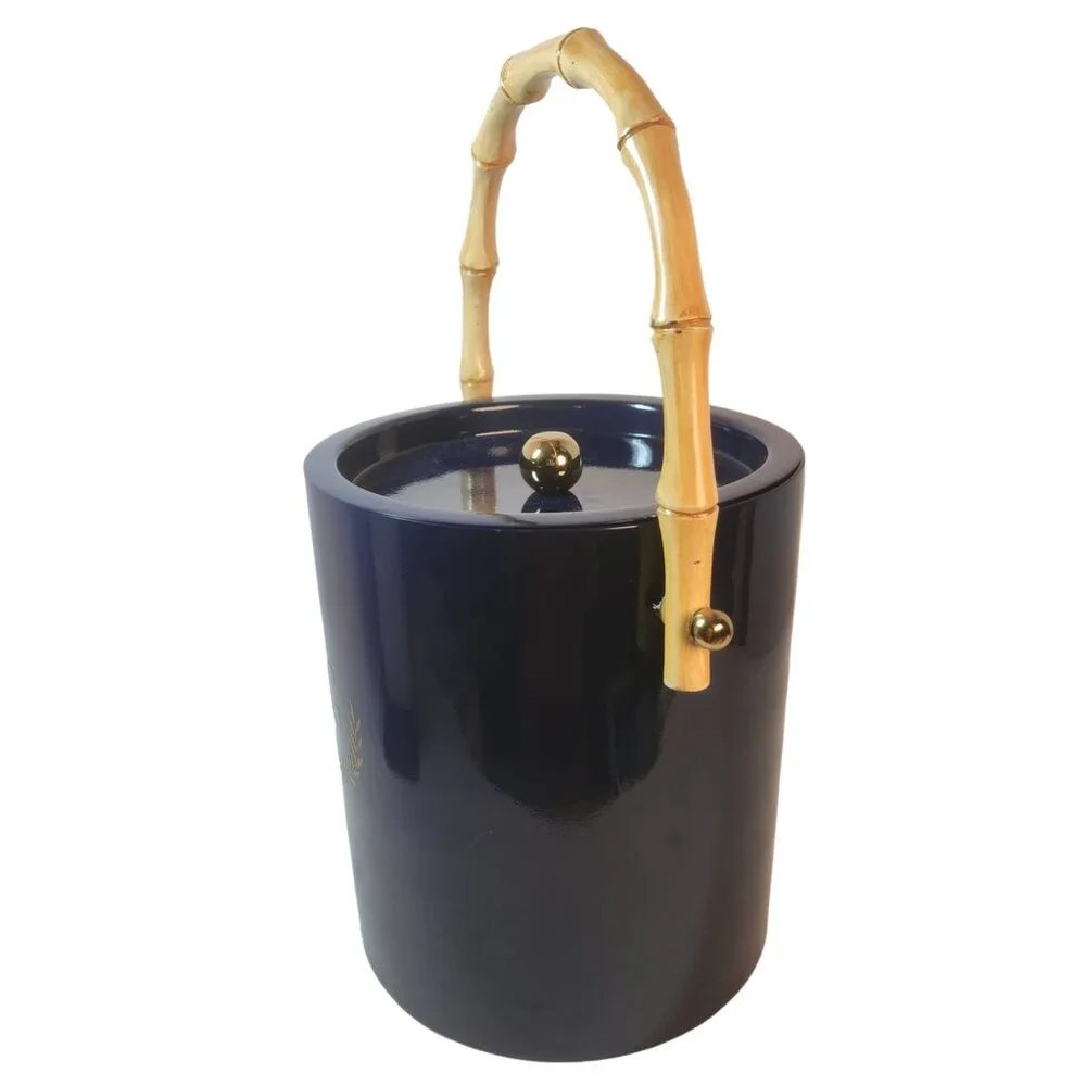 Mark and Graham Bamboo Enamel Ice Bucket Vinyl Monogram 